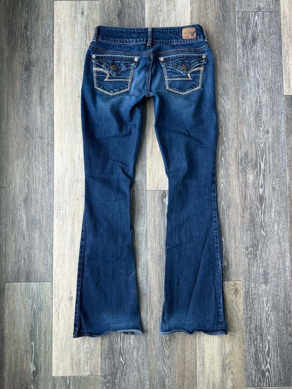 American Eagle Low Rise Artist Bootcut Jeans Size 0 Button Flap Pocket Y2K